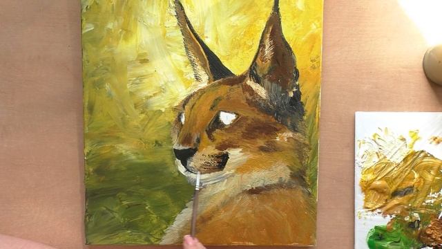 Acrylic Painting | Drawing Caracal cat | Satisfying Art | Живопис акрилом | Cat | Малюємо каракала смотреть онлайн