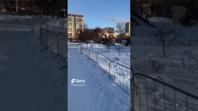 16 Января Центральный парк Фрунзе Мичурина Каменская Новосибирск Сибирь Зима Мороз 2024 НСК