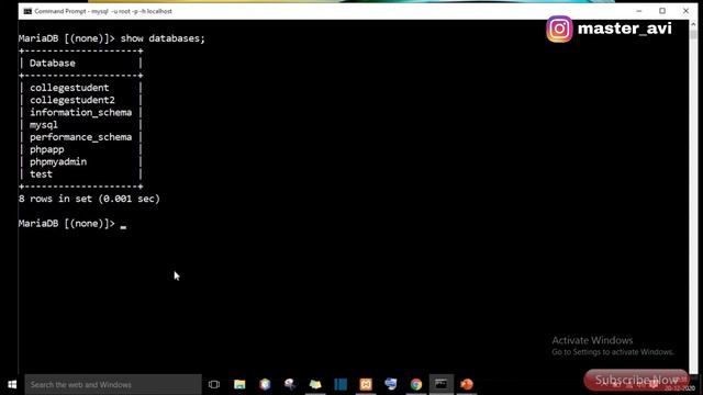 lecture 3 create  use check delete database || SQL & MySQL tutorial in Hindi 2021