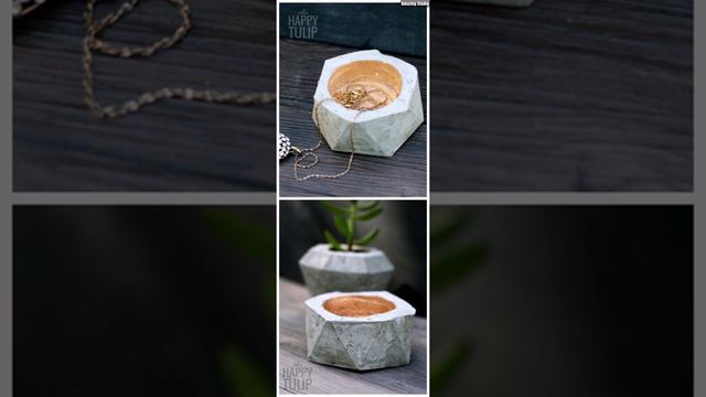 DIY Geometric Concrete Jewelry Holders