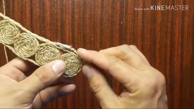 Рукоделие. Салфетница - 1 часть. Jute craft. смотреть онлайн