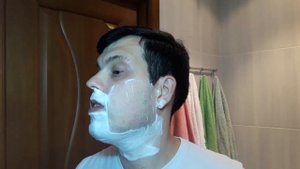 Бритьё. Мыло KatrineDO, Т станок KARVE (B), Гидролат Василька ТДС, Feather, custom SilverTip brush