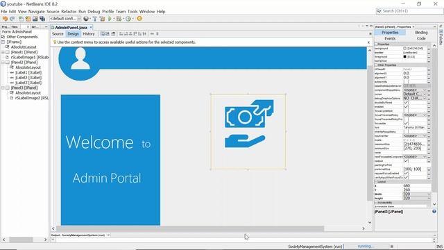 How to Design a simple admin dashboard UI using Swing and Java -Netbeans