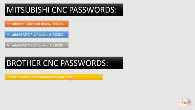 CNC Machine Passwords Collection  FANUC DMG SIEMENS MITSUBISHI BROTHER HEINDENHAIN -Educational Us