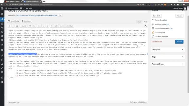 WordPress Tip - Get Rid of Span Tags when Pasting from Google Docs смотреть онлайн