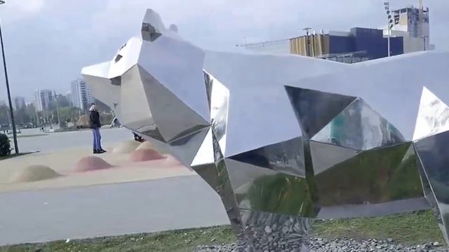 Новый арт-объект «Полигональный медведь» (Пермь) смотреть онлайн