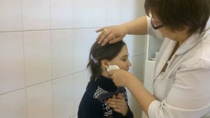 Прокол ушек для Настюшки