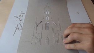 Объемная открытка Киригами своими руками! Католический собор!