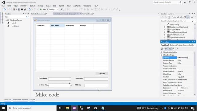 How to display the selectedrow from Listview to Textbox - Vb.net - part 1 смотреть онлайн
