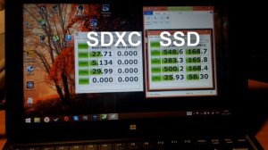 Cube I7 stylus тест скорости SSD и SDXC ADATA