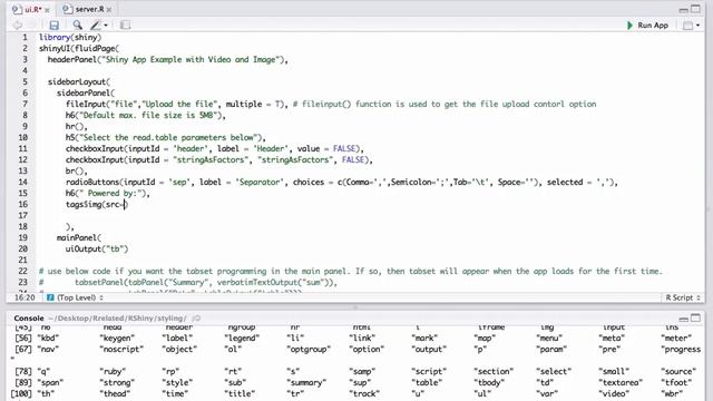 RShiny App Tutorial # 16 - How to add an Image or Video to R Shiny app - tags$img, tags$video смотреть онлайн