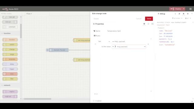 How to work on JSON PAYLOAD ? SPLITTING OF JSON PAYLOAD #noderedtutorials #nodered