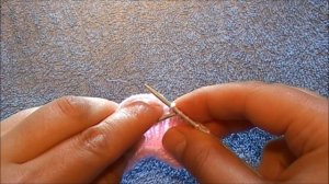 две петли вместе лицевой с наклоном влево