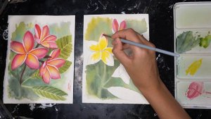 Как нарисовать плюмерию акварелью? Пошаговый мастер-класс