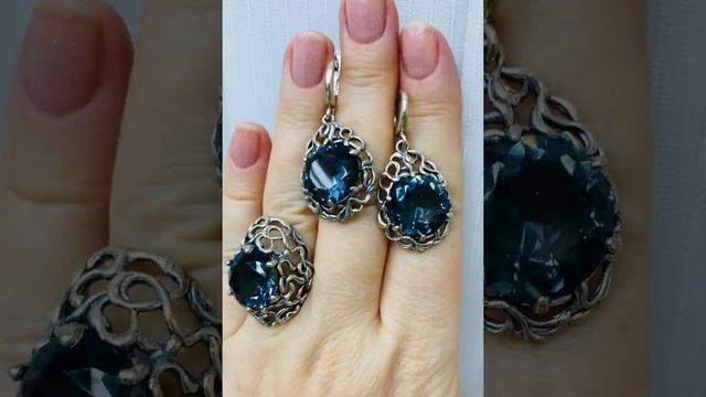 КВАРЦ - ЛОНДОН ТОПАЗ. СЕРЕБРО. Комплект НЕФЕЛА. Цены под видео. смотреть онлайн