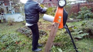 Измельчитель из газонокосилки.
