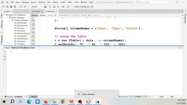 Java Swing: JScrollPane & JTable смотреть онлайн