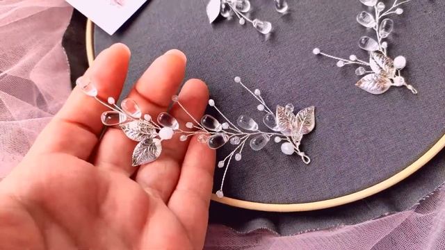 Парные веточки в прическу и серьги из проволоки и бусин | украшения для волос своими руками смотреть онлайн