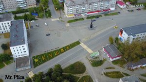 город Кушва (лето/осень). Вид с высоты.
