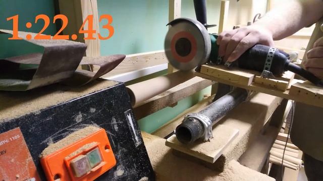 Шлифую орбиталкой. Быстро точу ножку на токарном станке. смотреть онлайн