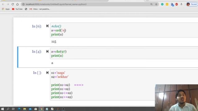 Relational operators in python | Relational operators on string data | python programming