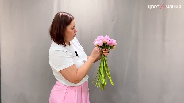 Как собрать букет невесты из пионов