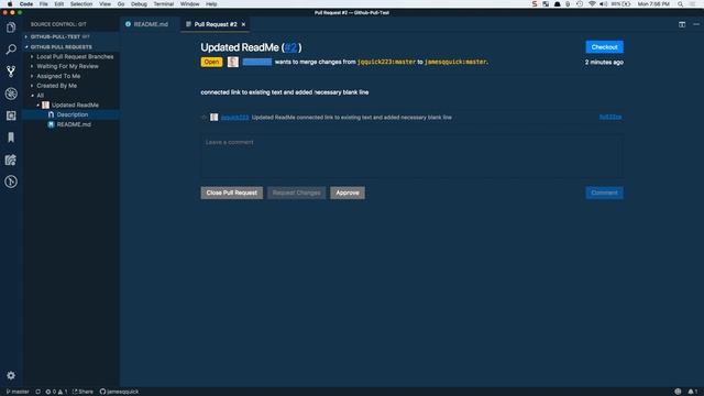 Github Pull Requests Extension for Visual Studio Code