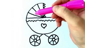 Как нарисовать детскую коляску