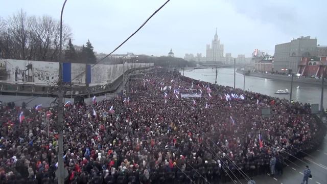 Траурный марш памяти Немцова в Москве полностью. Таймлапс смотреть онлайн
