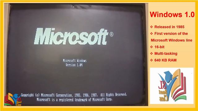Windows 1.0 (1985)  First version of the Microsoft Windows line 16-bit Multi-tasking 640 KB RAM