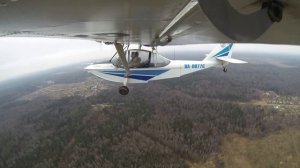 Гидросамолёт-амфибия Че-22 Корвет - взлёт в Новинках, уборка шасси, немного в облаках 23.11.2013