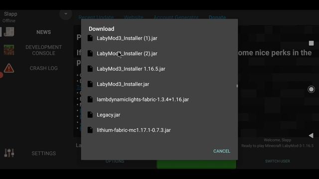 Quick Tutorial - Install LabyMod on PojavLauncher
