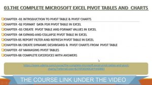 Learn Pivot Table in excel | Pivot Charts|Excel Course| Excel online Courses | Excel 2016|