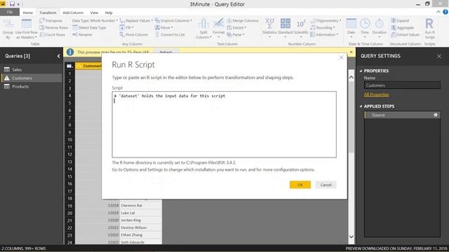 Power BI: 3 Minute Tips - Transforming Data with R Scripts смотреть онлайн