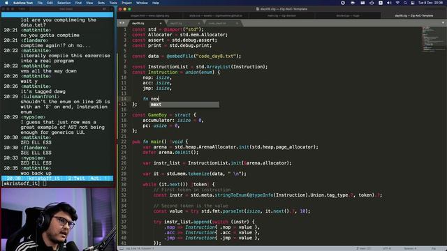 union(enum) { jmp nop acc } ⚡ Advent of Code in Zig Day 8