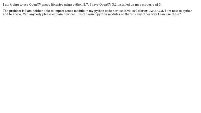 Raspberry Pi: How to install python aruco module on raspberry pi 3? смотреть онлайн