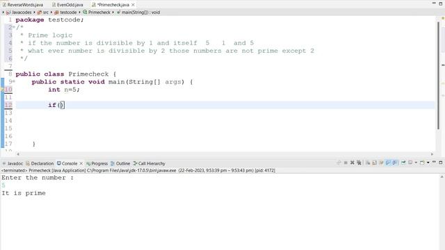 prime number in java | java interview coding | how to  check prime number