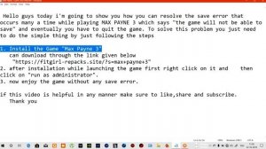 MAX PAYNE 3 SAVE ERROR FIX (EASY AND QUICK)