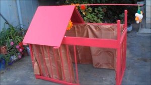 Розовый домик для принцессы Виктории.Домик из детской кроватки.Канал ДОЧКИ-МАТЕРИ.