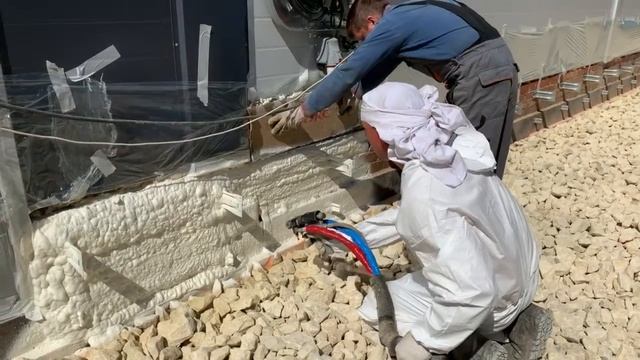 Выполнение работ по утеплению цоколя ППУ, д. Пионер смотреть онлайн