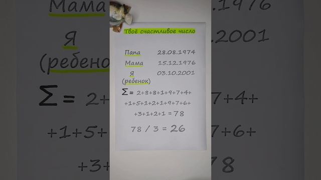 СЧАСТЛИВОЕ ЧИСЛО по ДАТЕ РОЖДЕНИЯ #нумерология #датарождения
