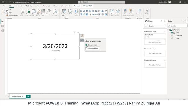 Last Refreshed in POWER BI (Desktop + Service)