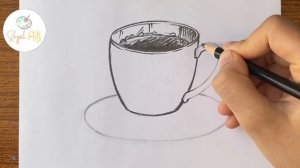 How to draw a cup of coffee step by step easy // How to draw a cup of coffee cute