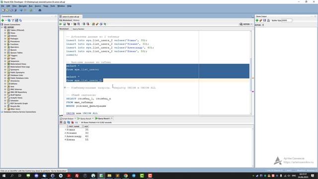 Комбинированные запросы  Оператор UNION и UNION ALL в SQL