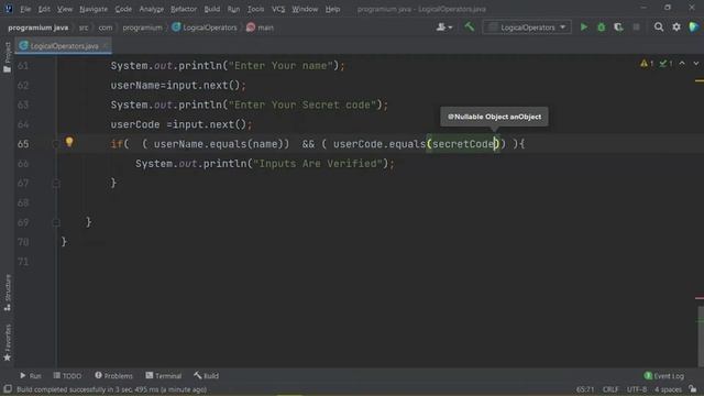 Operators in Java part-2, [ logical operators :video number 10  ]