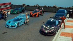 GTA 5 - Marvel ski jump Heroes: Harley Quinn, Captain Marvel, Black Cat, Kid Flash, Batman, Drax