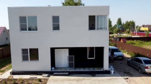 Дом с плоской крышей из газобетона двухэтажный