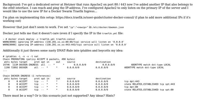 Unix & Linux: Force Docker Swarm / Docker to only listen on specific IP instead of 0.0.0.0 смотреть онлайн