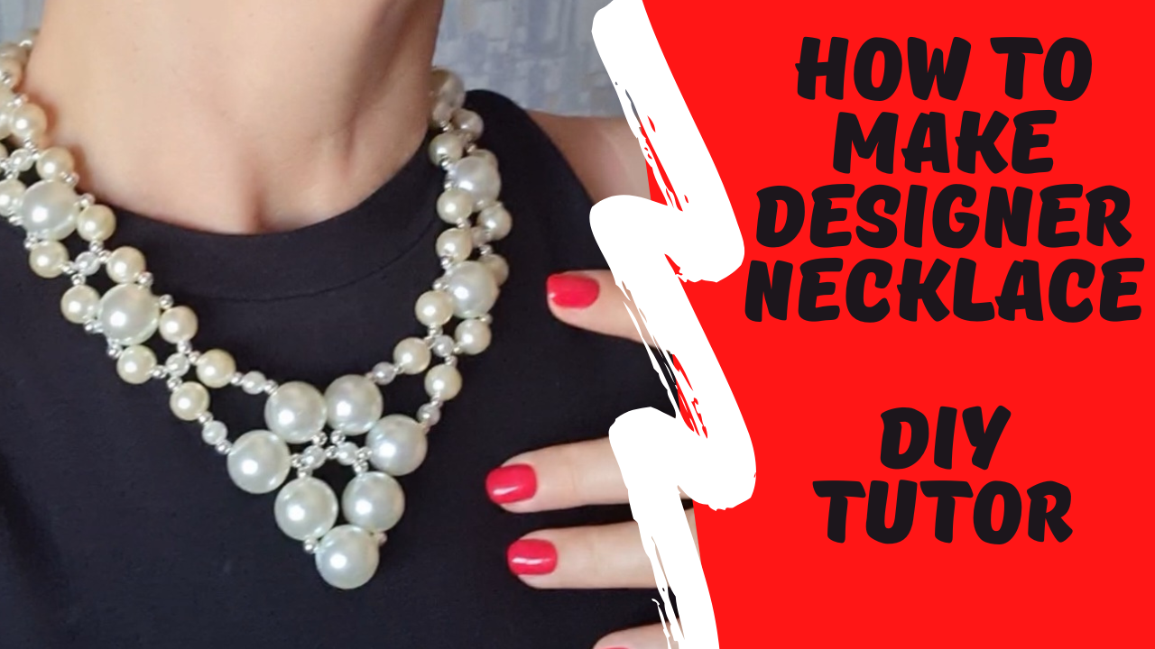 How to make a pearl necklece/DIY/Tutorial/Designer necklace/Колье из жемчуга/Мастер-класс/Украшения