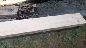 Лестница из бруса, надёжные ступени на косоуре из профиля. Лестница к дому. Замена старой лестницы.